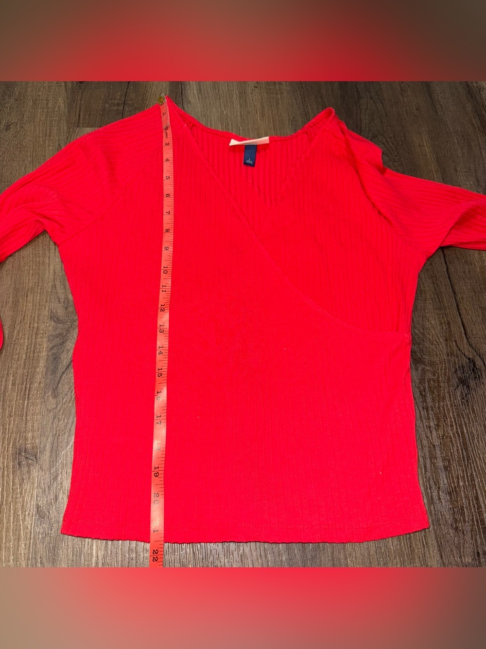 Target Universal Thread Red Ribbed Wrap-Front Women's Top - Picture 6 of 6